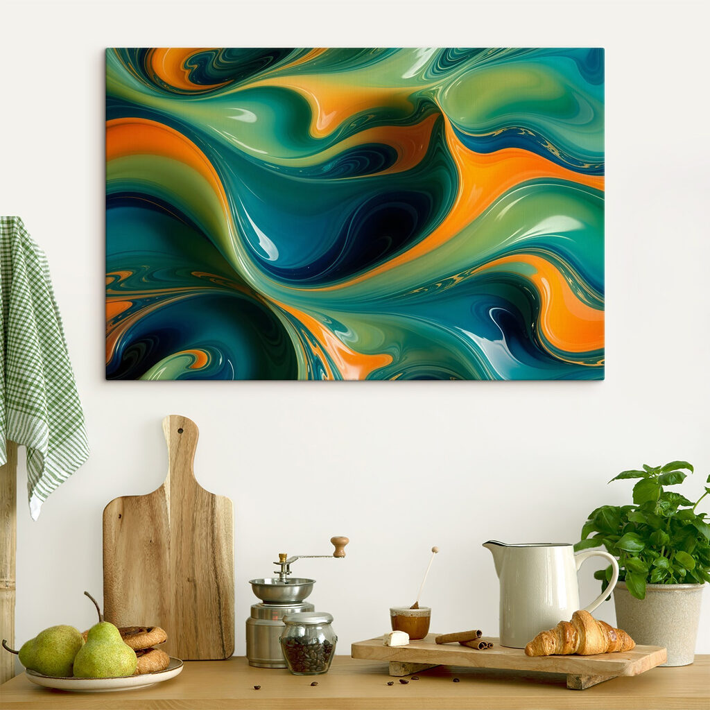 Colorful swirls of paint