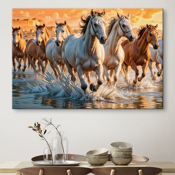 Cuadros Un grupo de caballos corriendo por el agua (SKU: s41740) Cuadros Cuadros Un grupo de caballos corriendo por el agua (SKU: s41740)