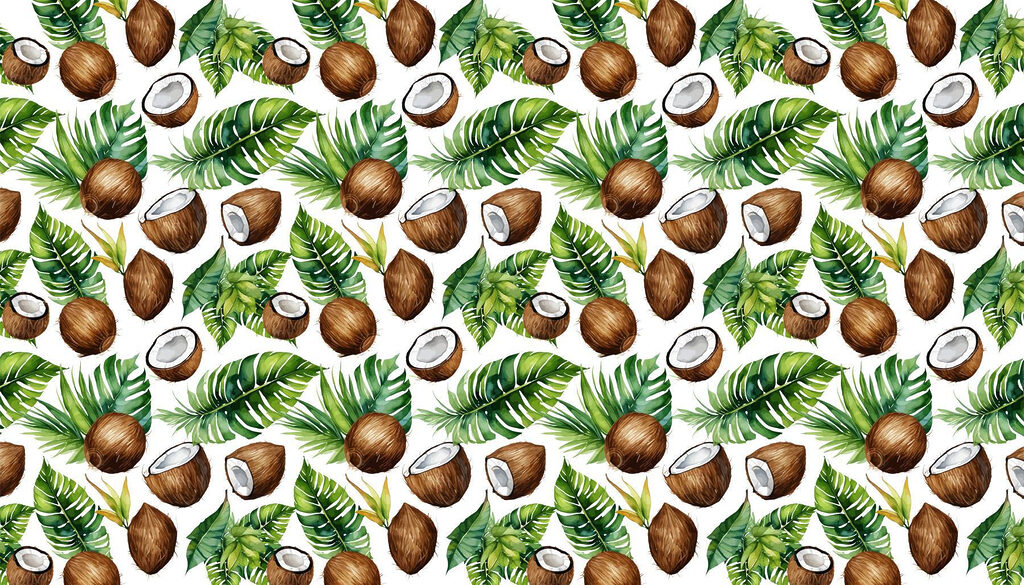 Patrón de cocos y hojas Patrón de cocos y hojas
