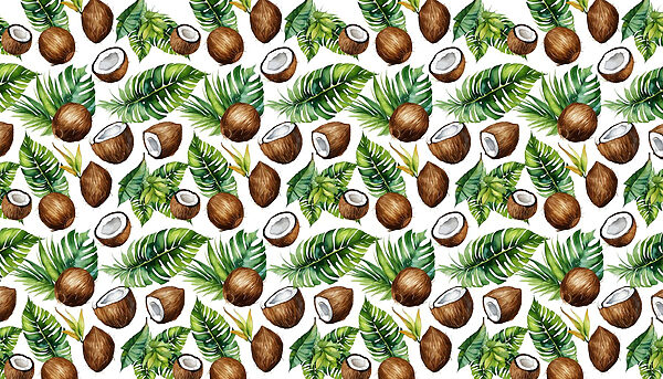 Patrón de cocos y hojas Patrón de cocos y hojas