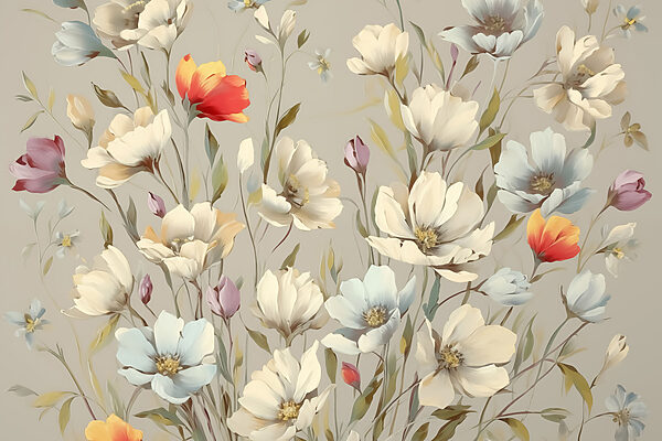 Flores vibrantes en suaves tonos pastel Flores vibrantes en suaves tonos pastel