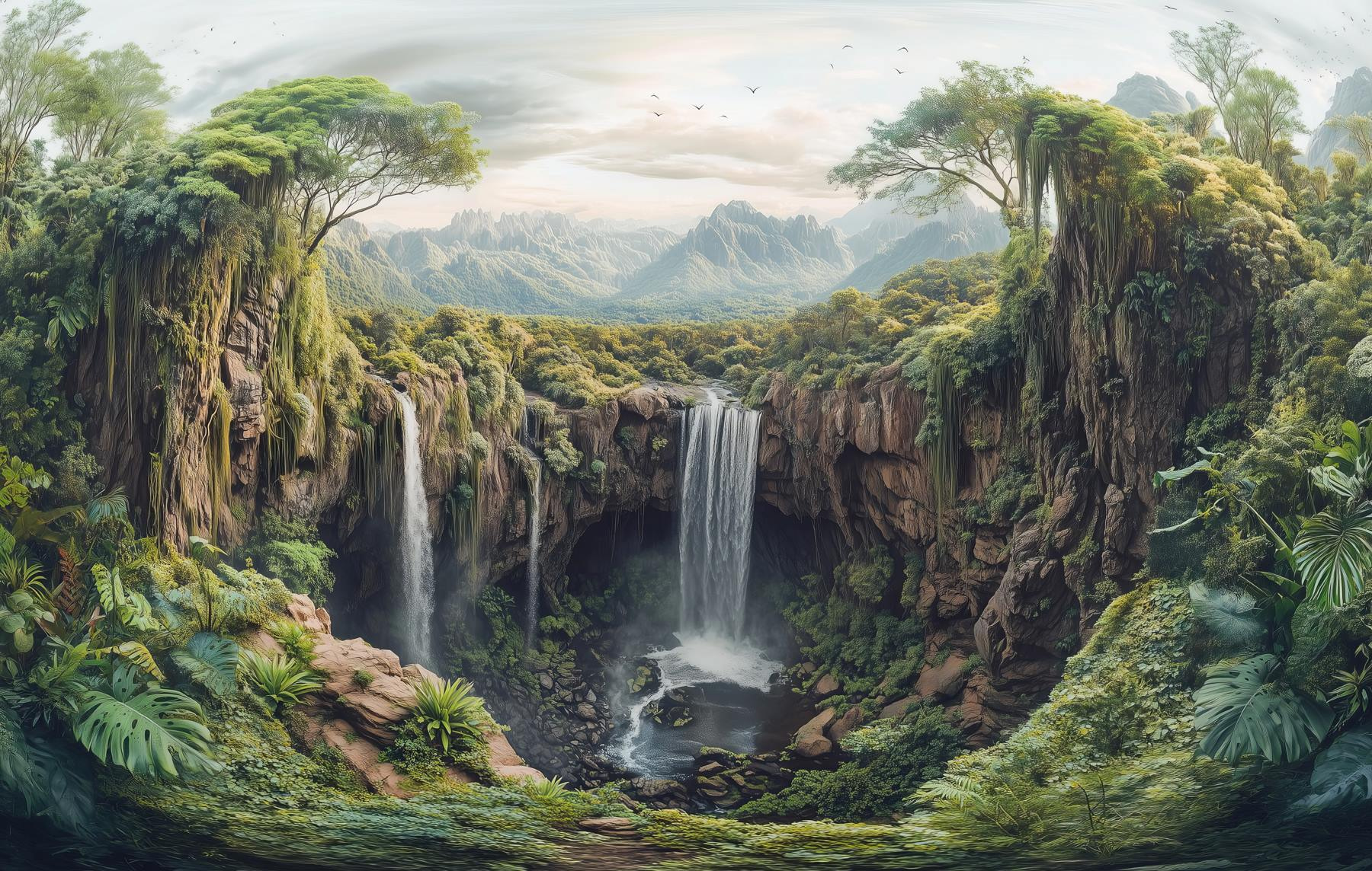 Waterfall in a forest Waterfall in a forest