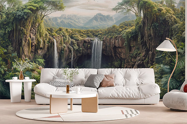 Waterfall in a forest Waterfall in a forest