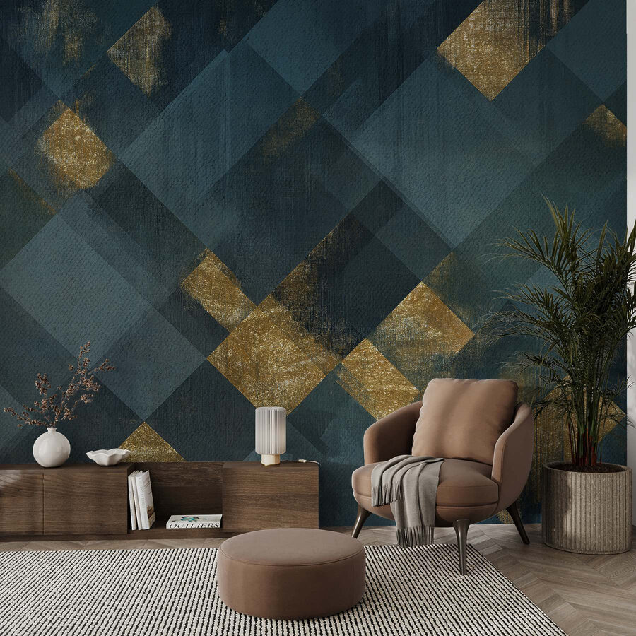 Estampado geométrico artístico con contraste