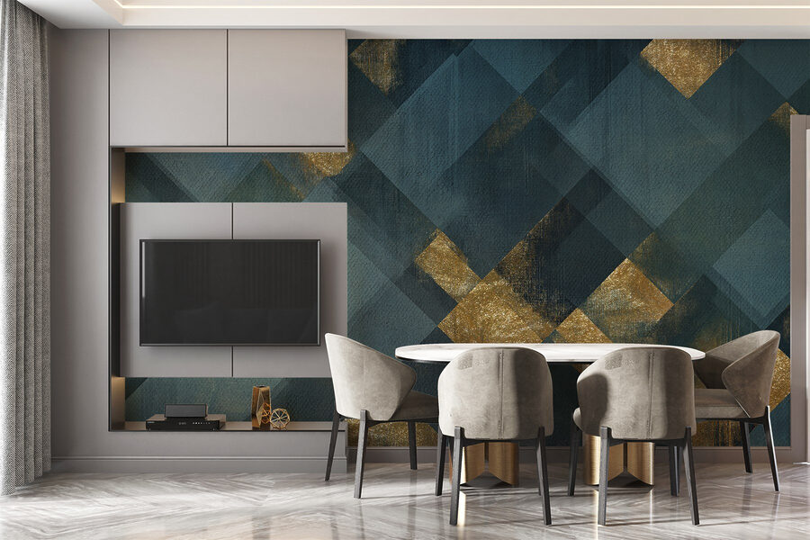 Estampado geométrico artístico con contraste