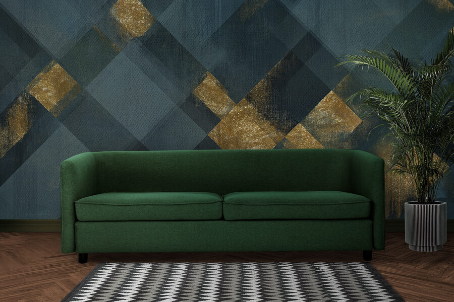 Estampado geométrico artístico con contraste
