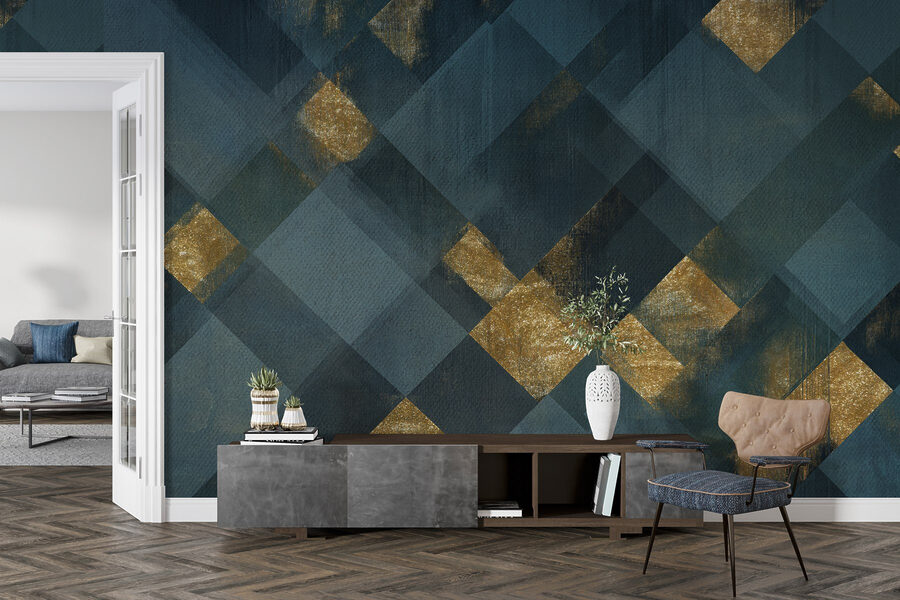 Estampado geométrico artístico con contraste