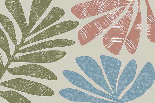 Motivos de hojas inspirados en la naturaleza en tonos pastel Motivos de hojas inspirados en la naturaleza en tonos pastel