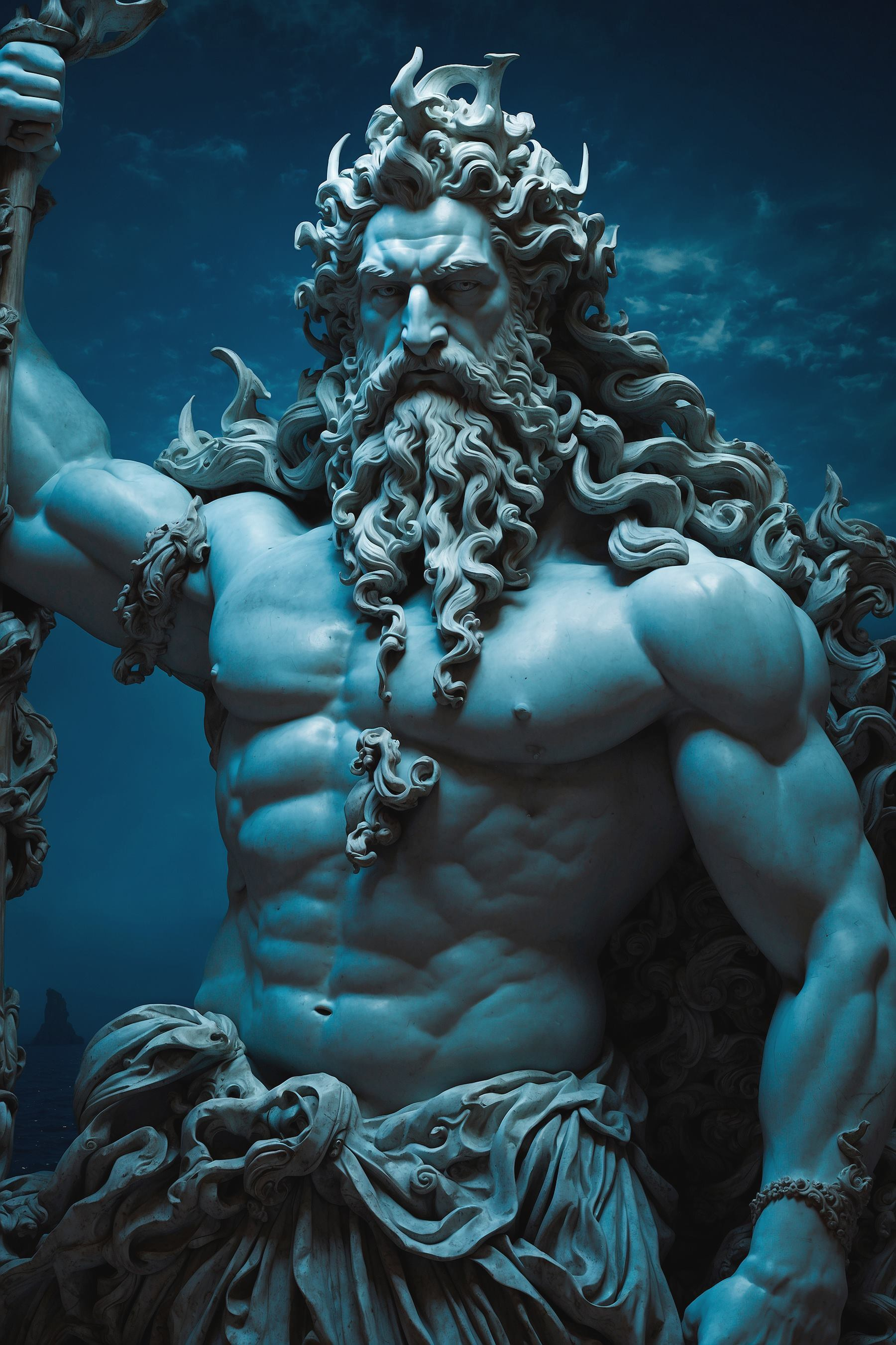 Statue of a man with long beard