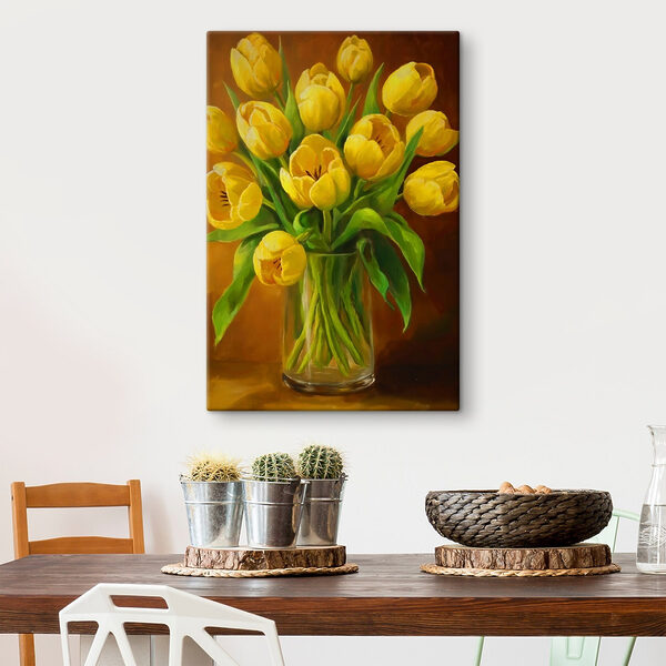 Cuadros Cuadro de tulipanes amarillos en un jarrón de cristal (SKU: s41817) Cuadros Cuadros Cuadro de tulipanes amarillos en un jarrón de cristal (SKU: s41817)