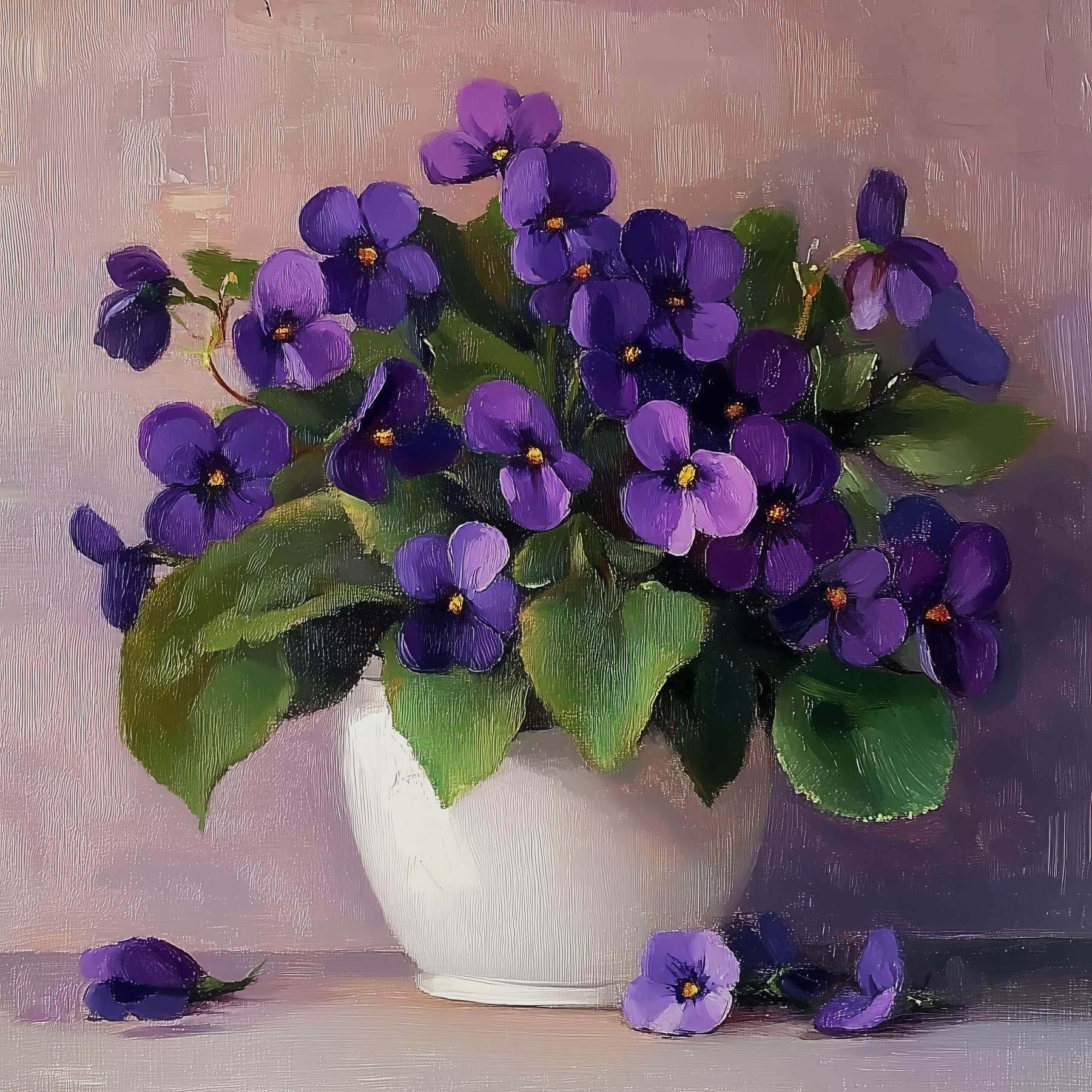 Pot of purple flowers Pot of purple flowers