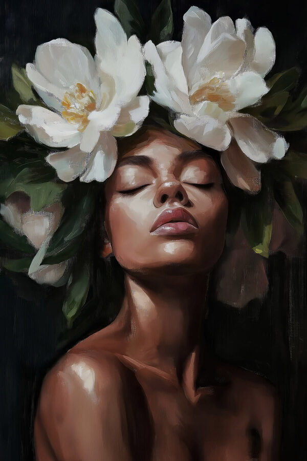 Woman with flowers in her hair