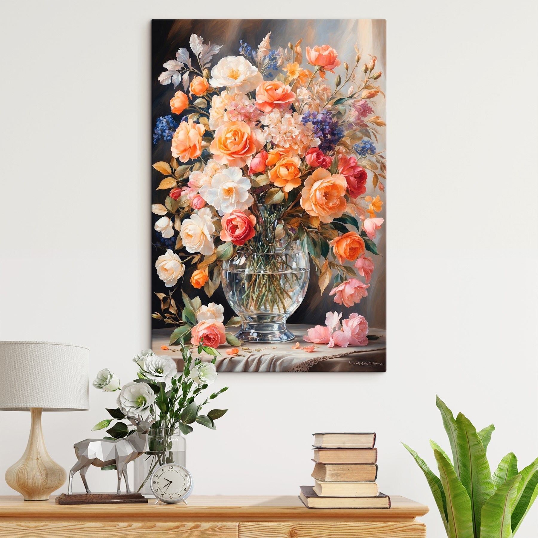 Painting of flowers in a vase