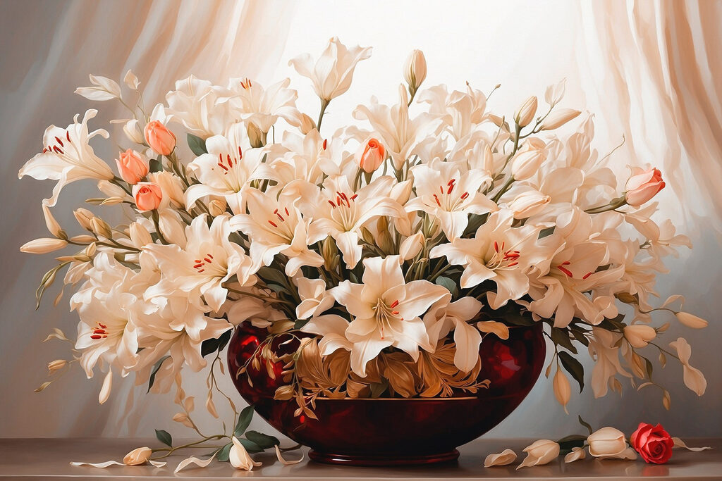 Vase of white flowers Vase of white flowers