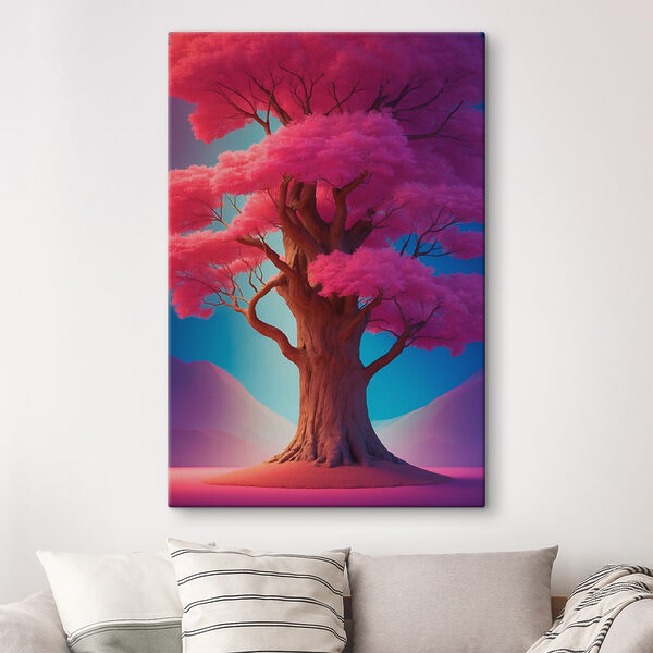 Tree with pink leaves