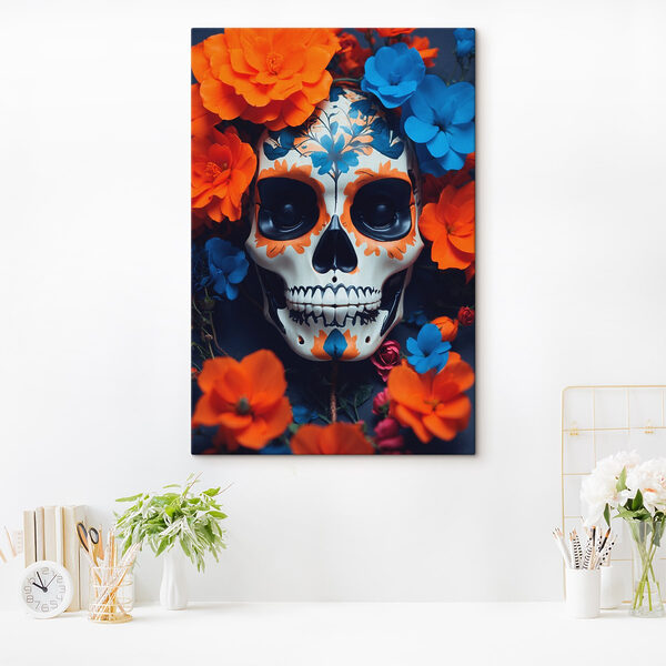 Cuadros Cuadros Calavera rodeada de flores (SKU: s41526)