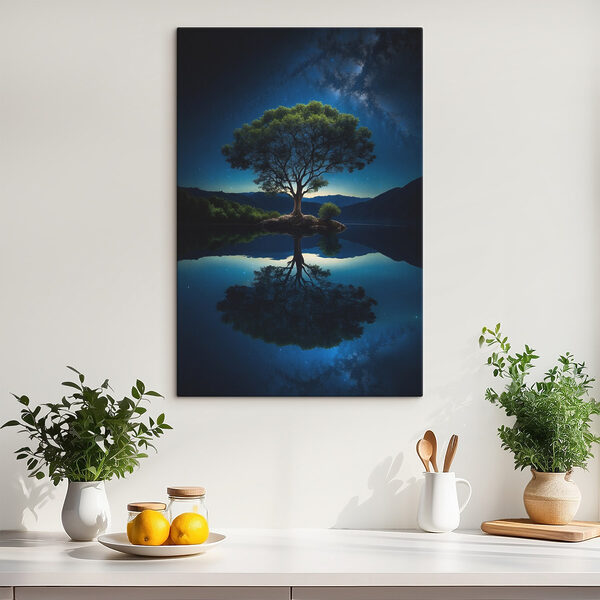 Tree on an island in a lake Tree on an island in a lake