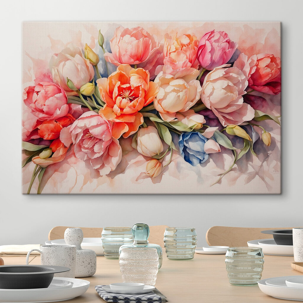 Group of flowers on a white surface