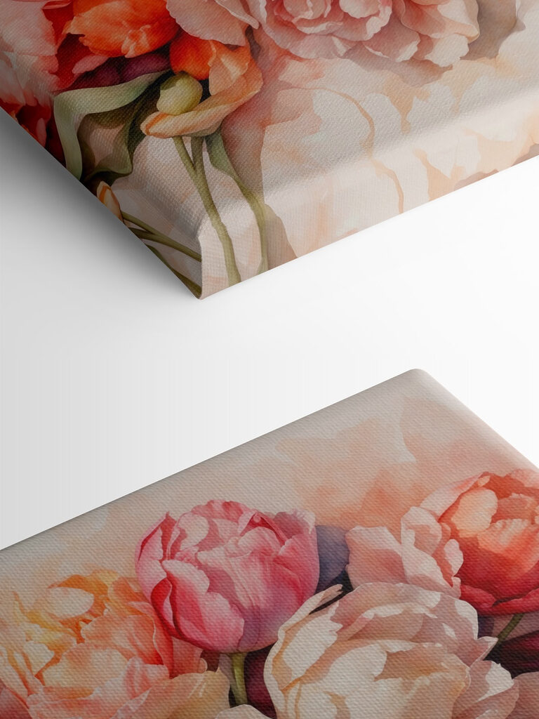 Group of flowers on a white surface