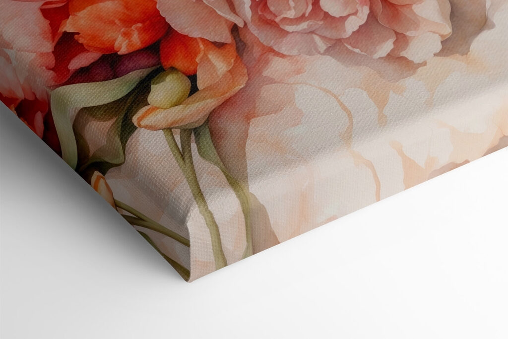 Group of flowers on a white surface