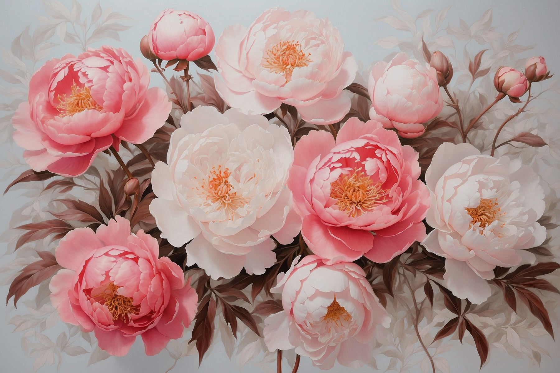 Group of pink and white flowers Group of pink and white flowers