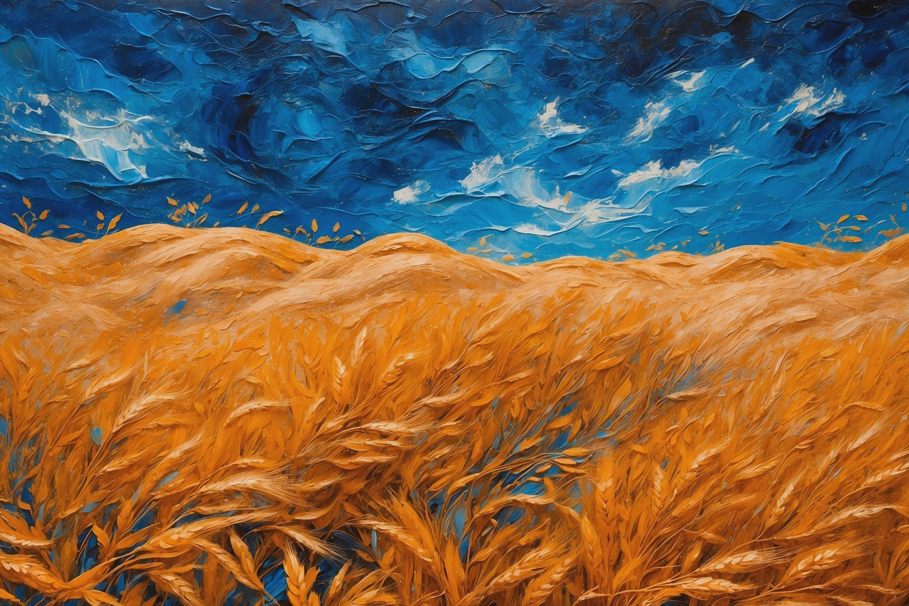 Painting of a field of wheat