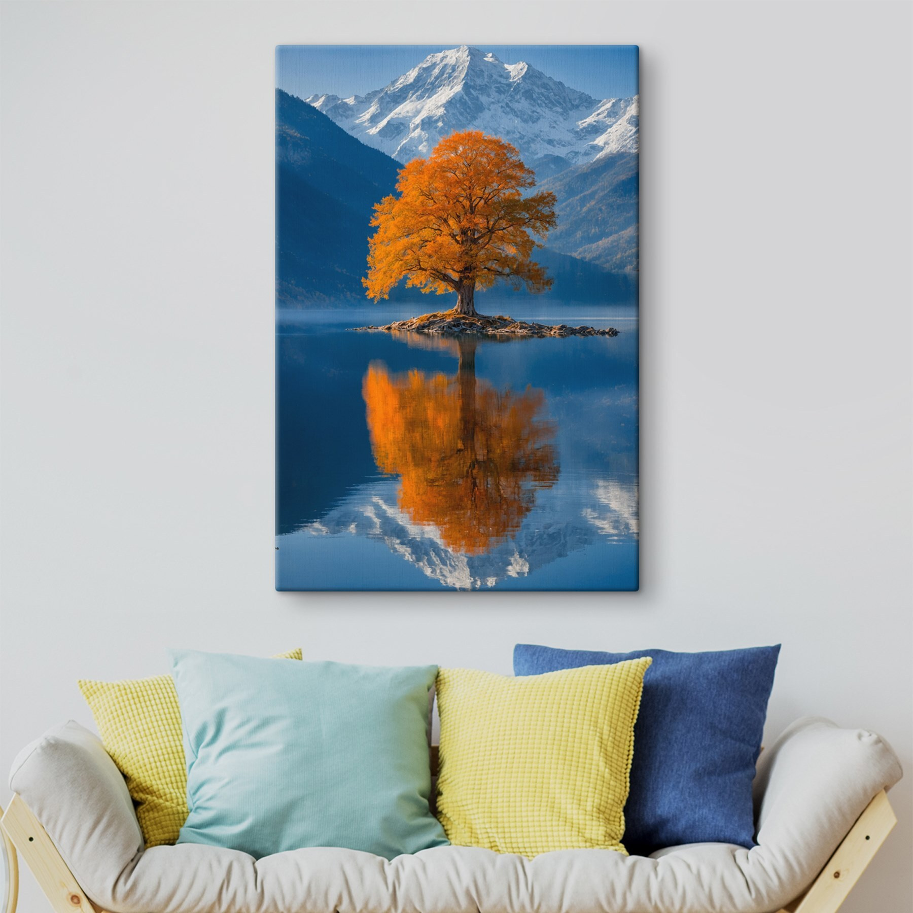 Tree on an island in a lake Tree on an island in a lake