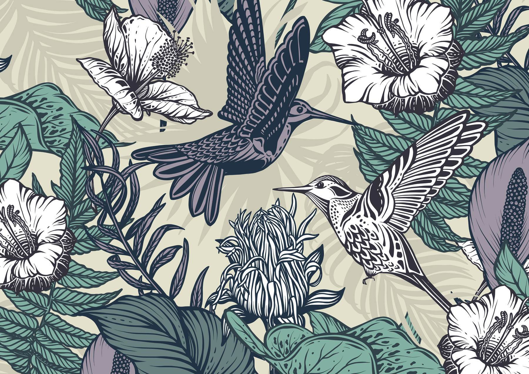 Bird flying over flowers Bird flying over flowers