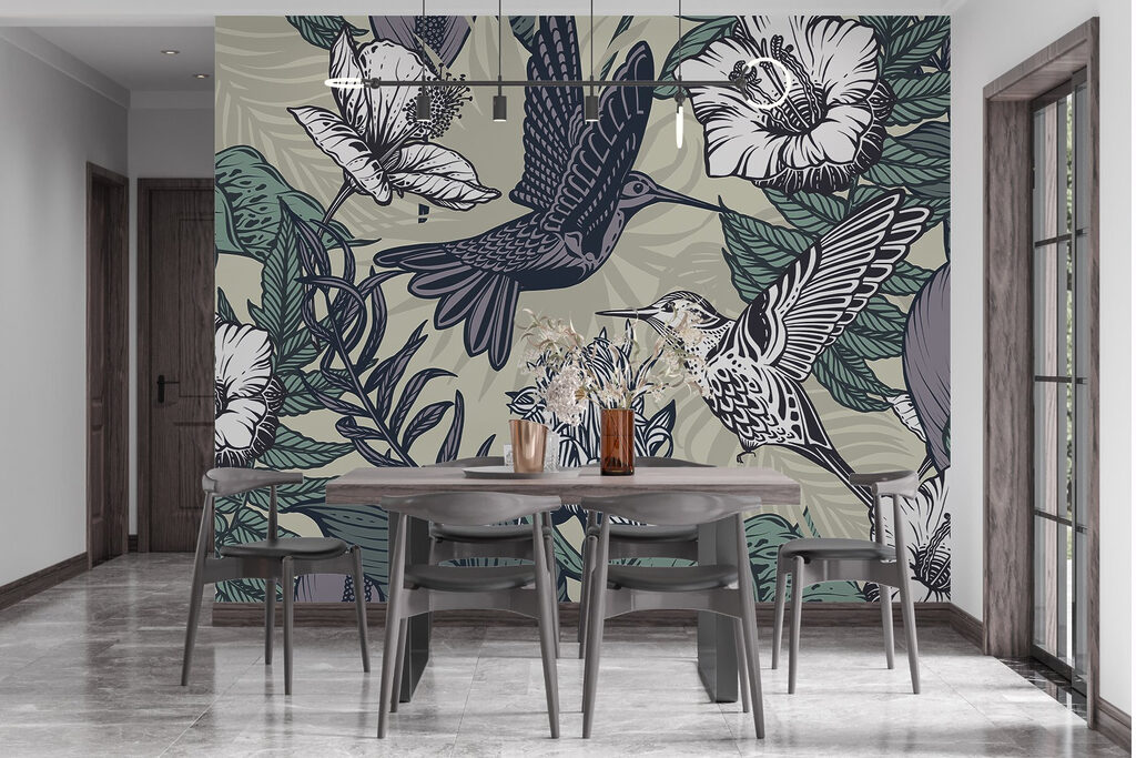 Bird flying over flowers Bird flying over flowers