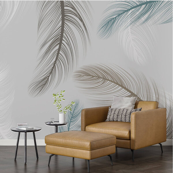 Group of feathers on a white background