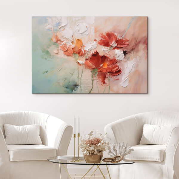 Painting of flowers on a canvas Painting of flowers on a canvas