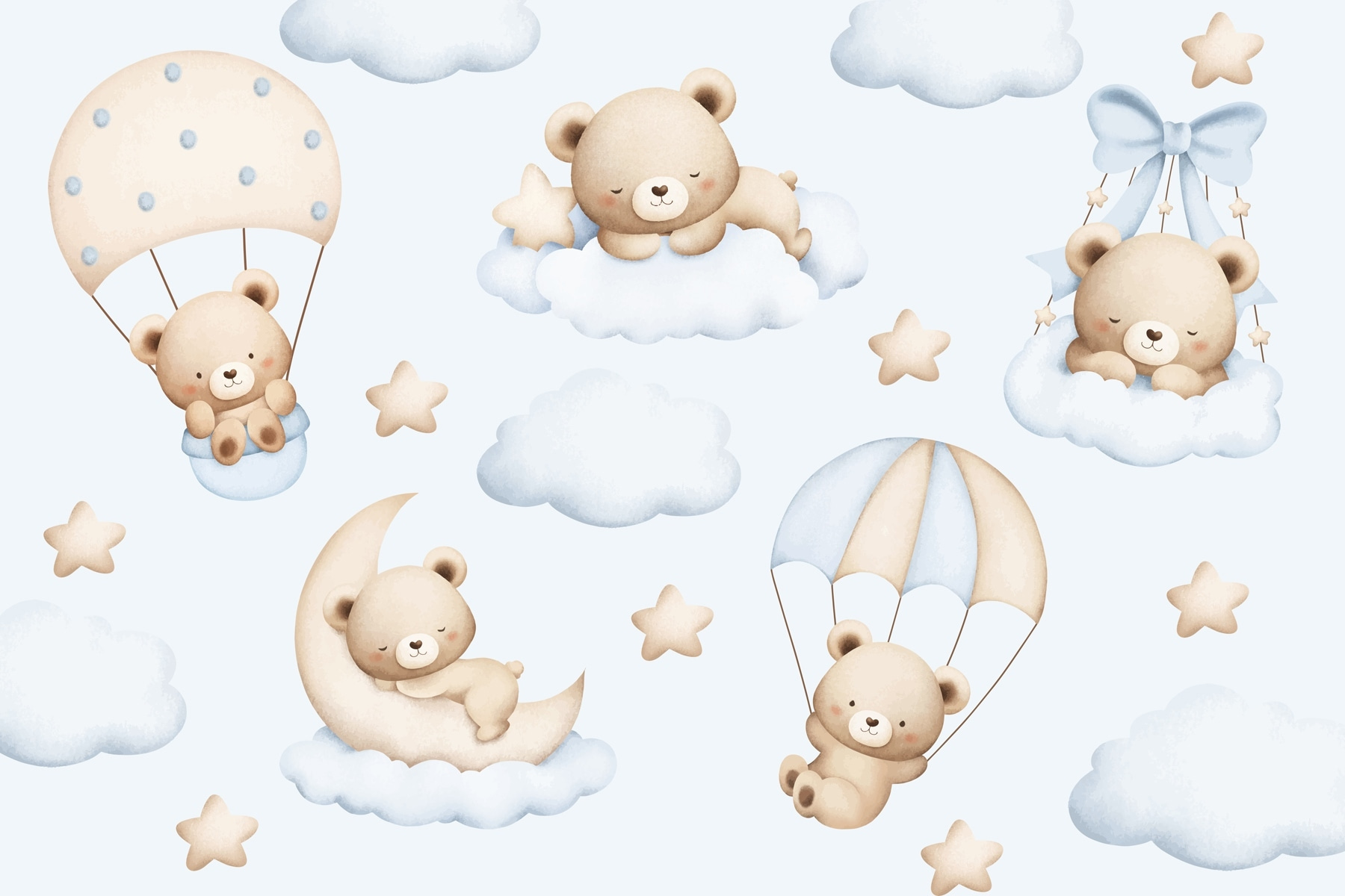 Seamless pattern of teddy bears