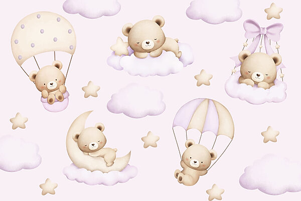 Seamless pattern of teddy bears