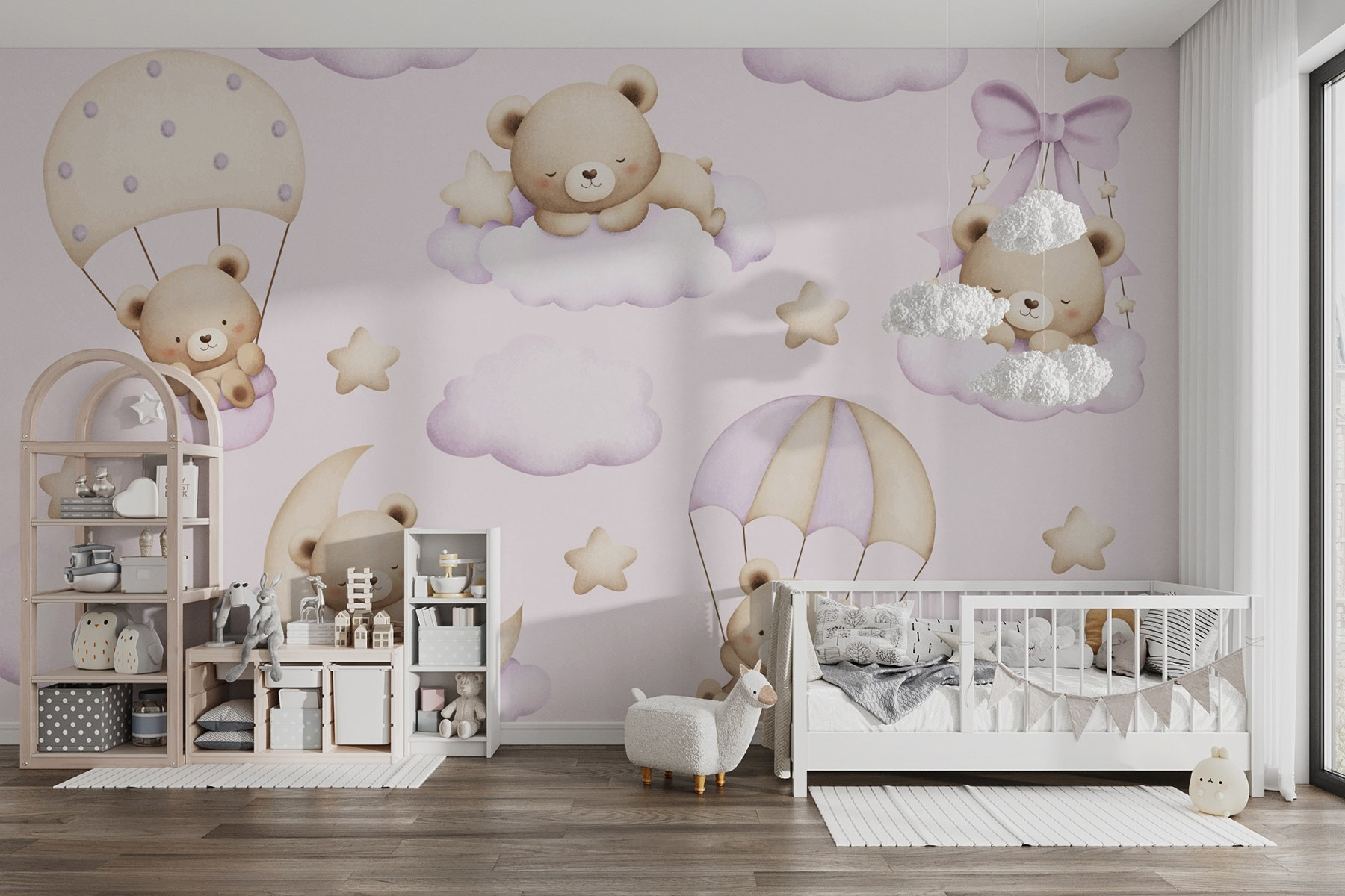 Seamless pattern of teddy bears