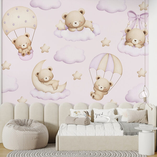 Seamless pattern of teddy bears