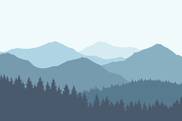 Landscape of mountains and trees Landscape of mountains and trees