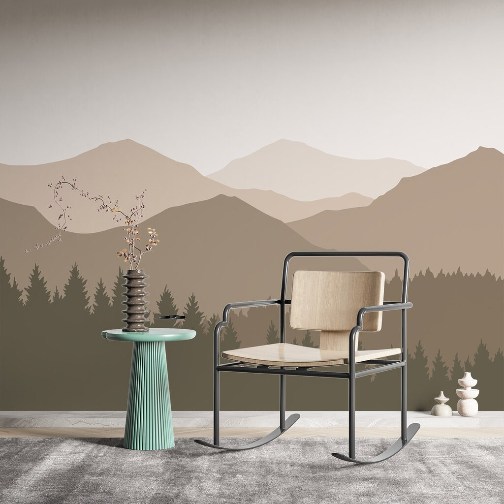 Landscape of mountains and trees