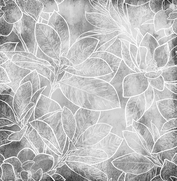 Dibujo lineal blanco de flores Dibujo lineal blanco de flores