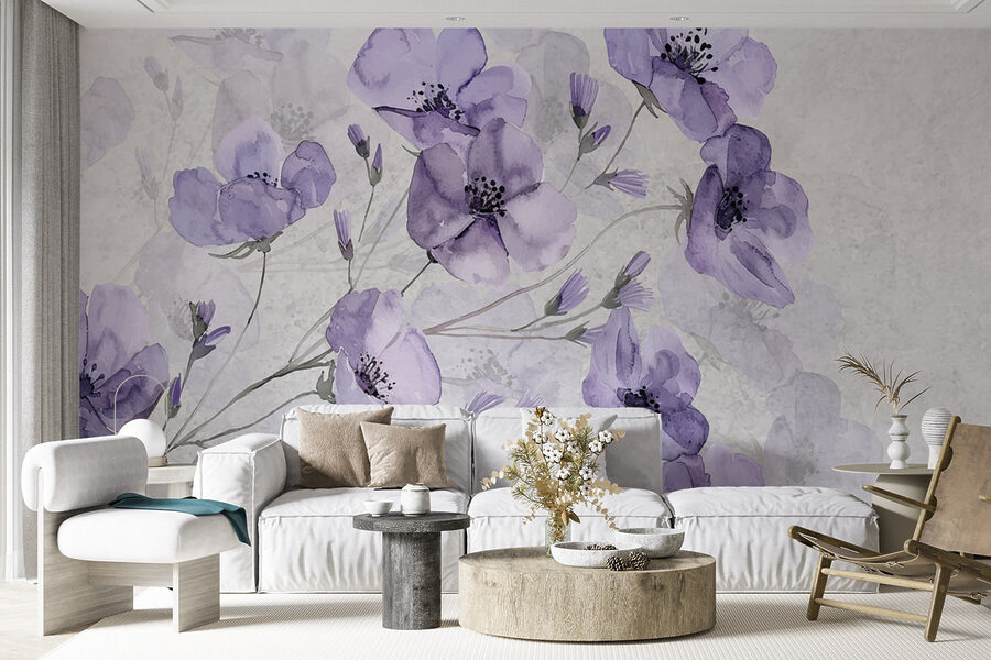Grupo de flores moradas