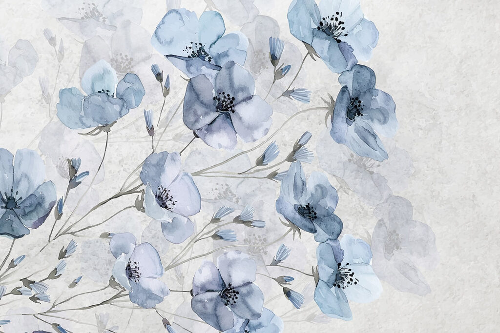 Delicate blooms in soft blue hues Delicate blooms in soft blue hues