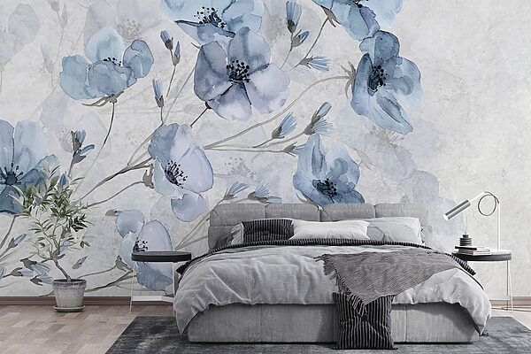 Delicate blooms in soft blue hues Delicate blooms in soft blue hues