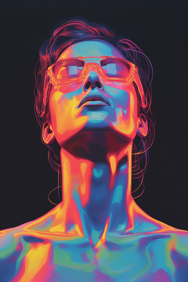 Woman wearing glasses