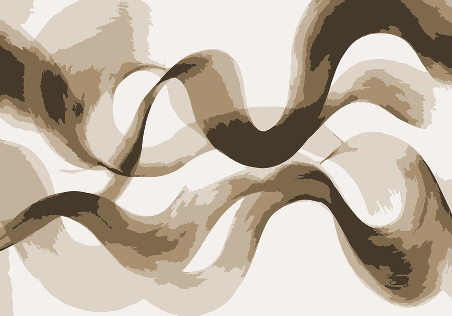 Curvas dinámicas abstractas en tonos neutros