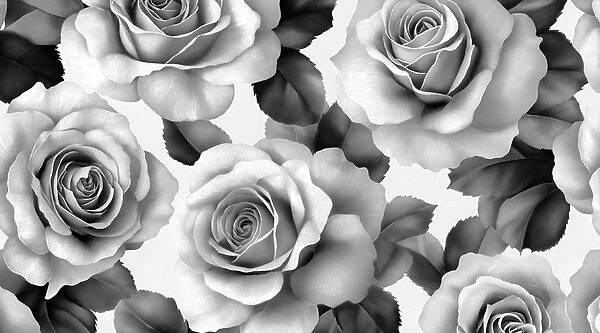 Grupo de rosas con hojas Grupo de rosas con hojas
