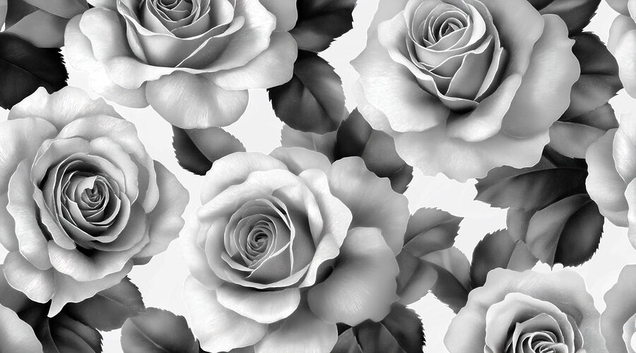 Grupo de rosas con hojas