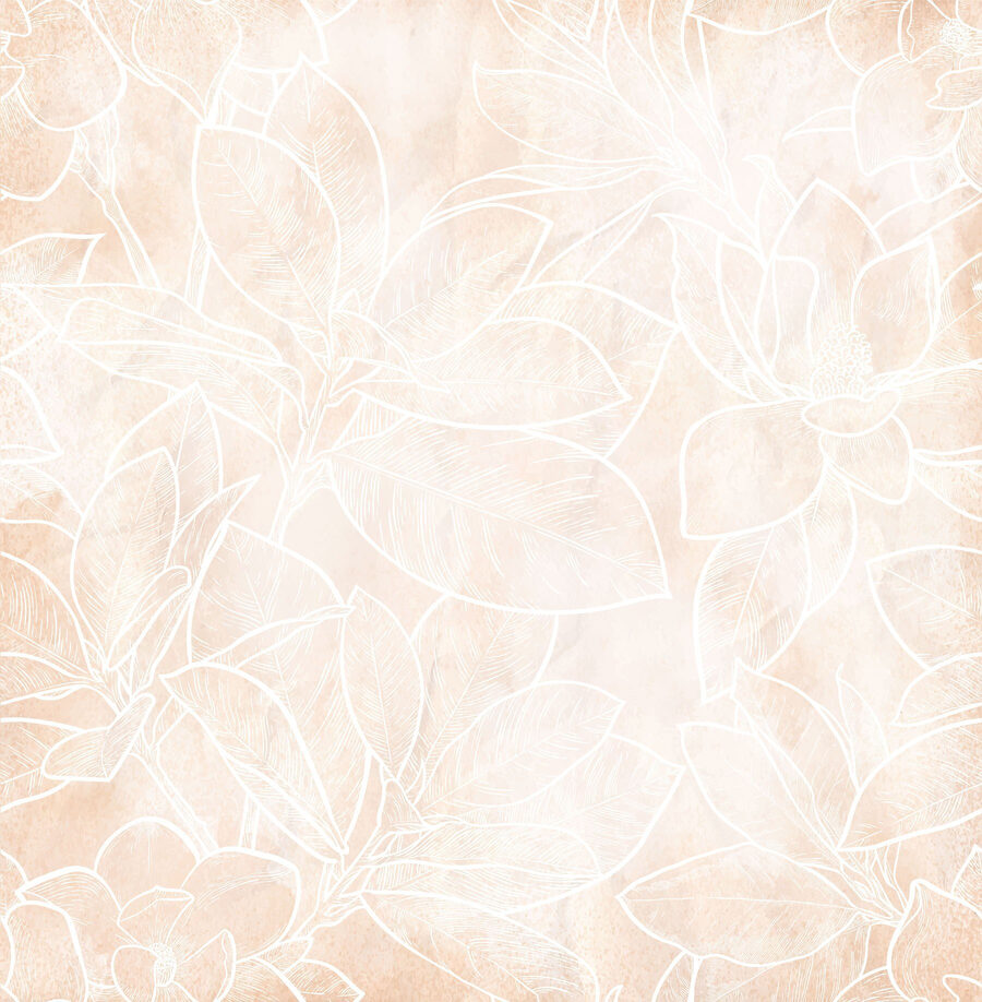 Dibujo lineal blanco de flores