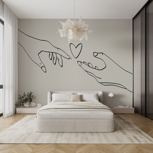 Dibujo de dos manos tocando un corazón Dibujo de dos manos tocando un corazón