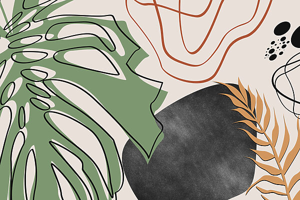Dibujo de una cara y una hoja Dibujo de una cara y una hoja