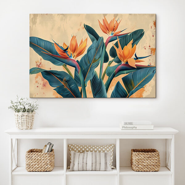 Vibrant tropical blossoms in harmony Vibrant tropical blossoms in harmony