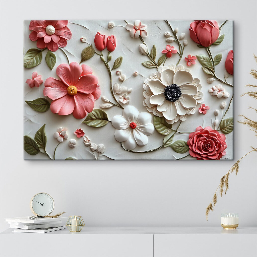 Vibrant flowers in delicate arrangement